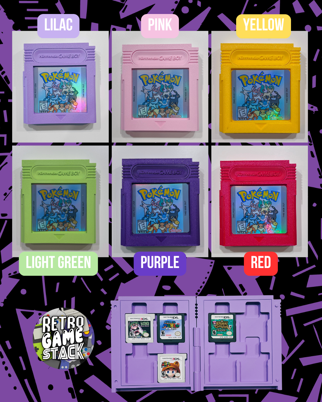 Retro Inspired Eeveelutions Nintendo DS & 3DS Cartridge Display Case Storage