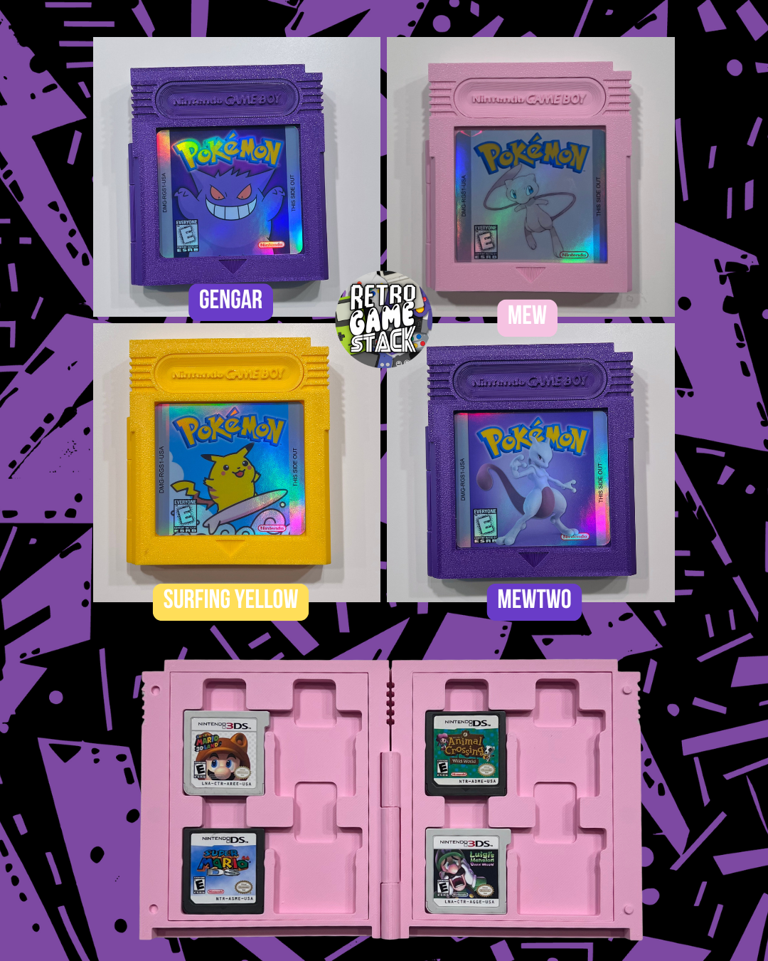 Retro Inspired Pokemon DS & 3DS Games Cartridge Display Case Storage