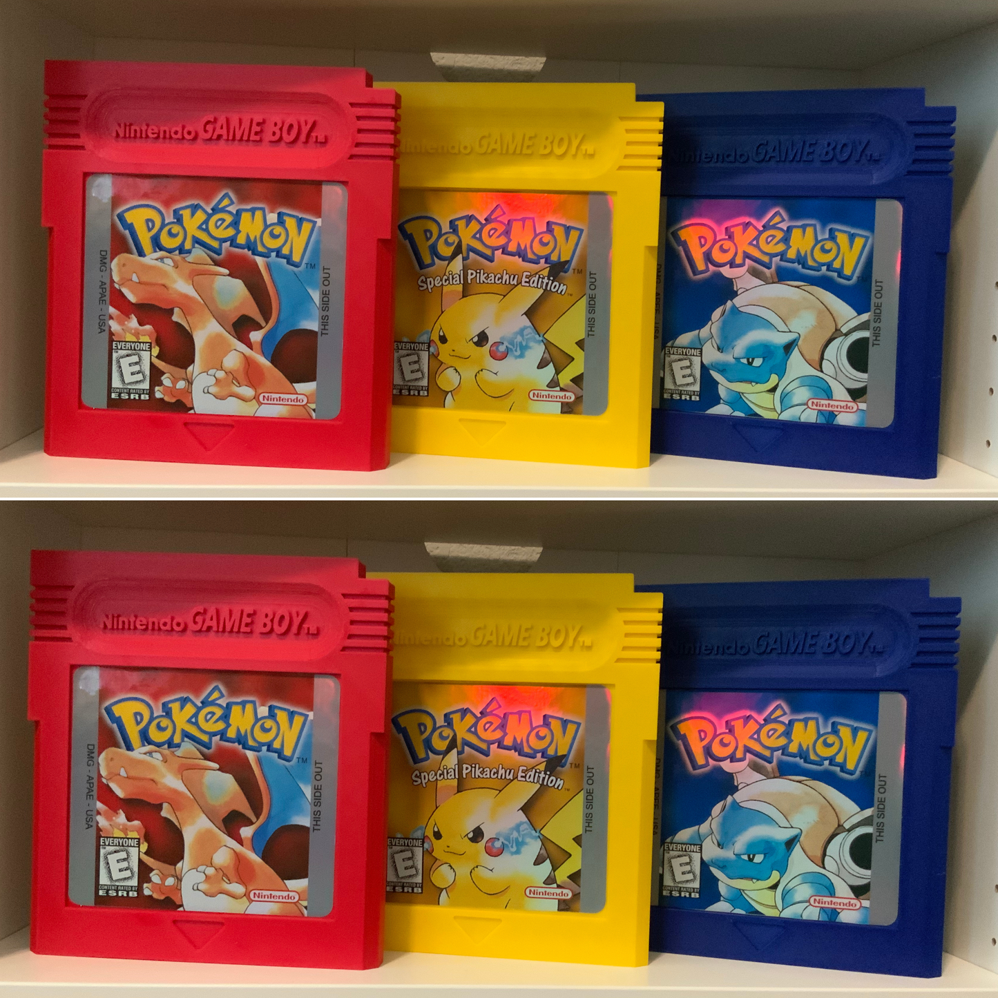 Oversized Pokemon Trio Wall Cartridge Decor (Blue / Yellow / Red)